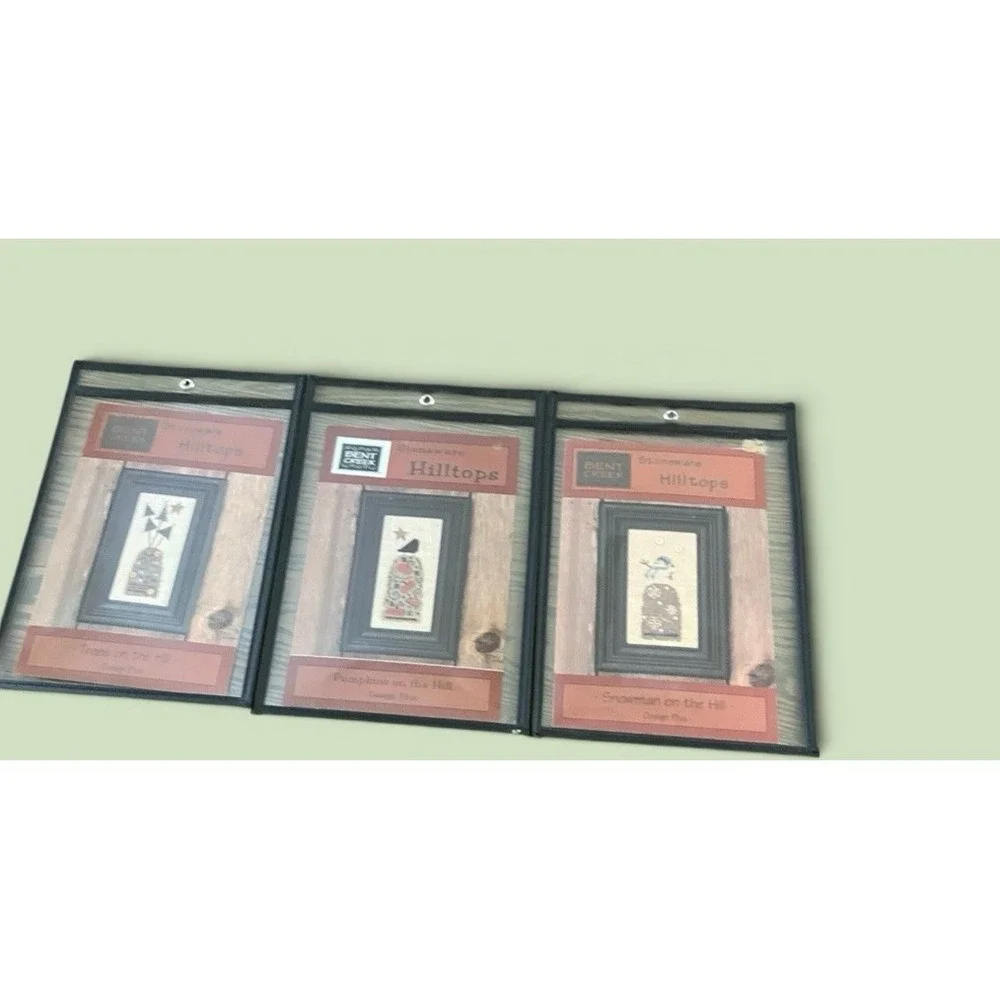 Bent Creek Hilltops Lot Of 3 Trees Pumpkins Snowman On The Hill Kits Canvas Plus